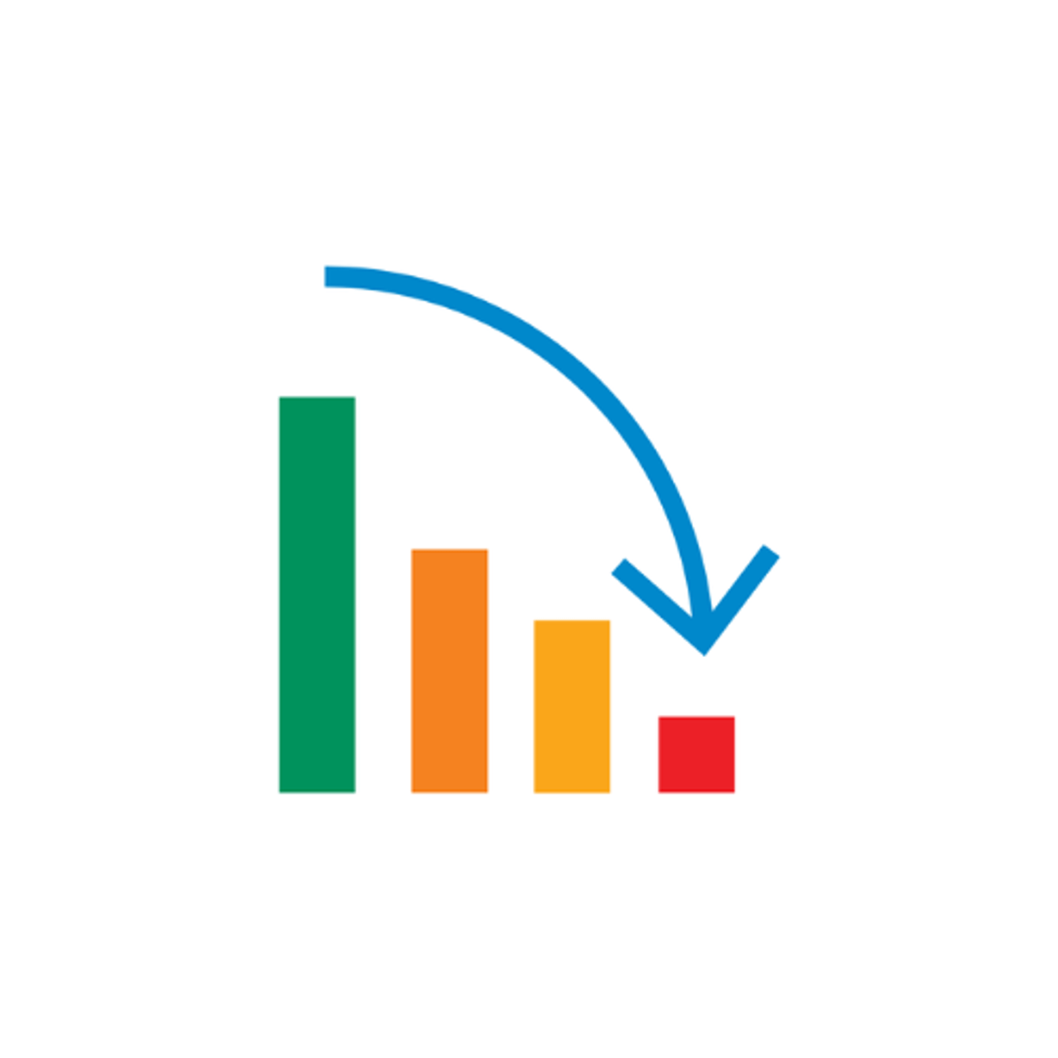 Icon of descending graph representing ACM deterioration